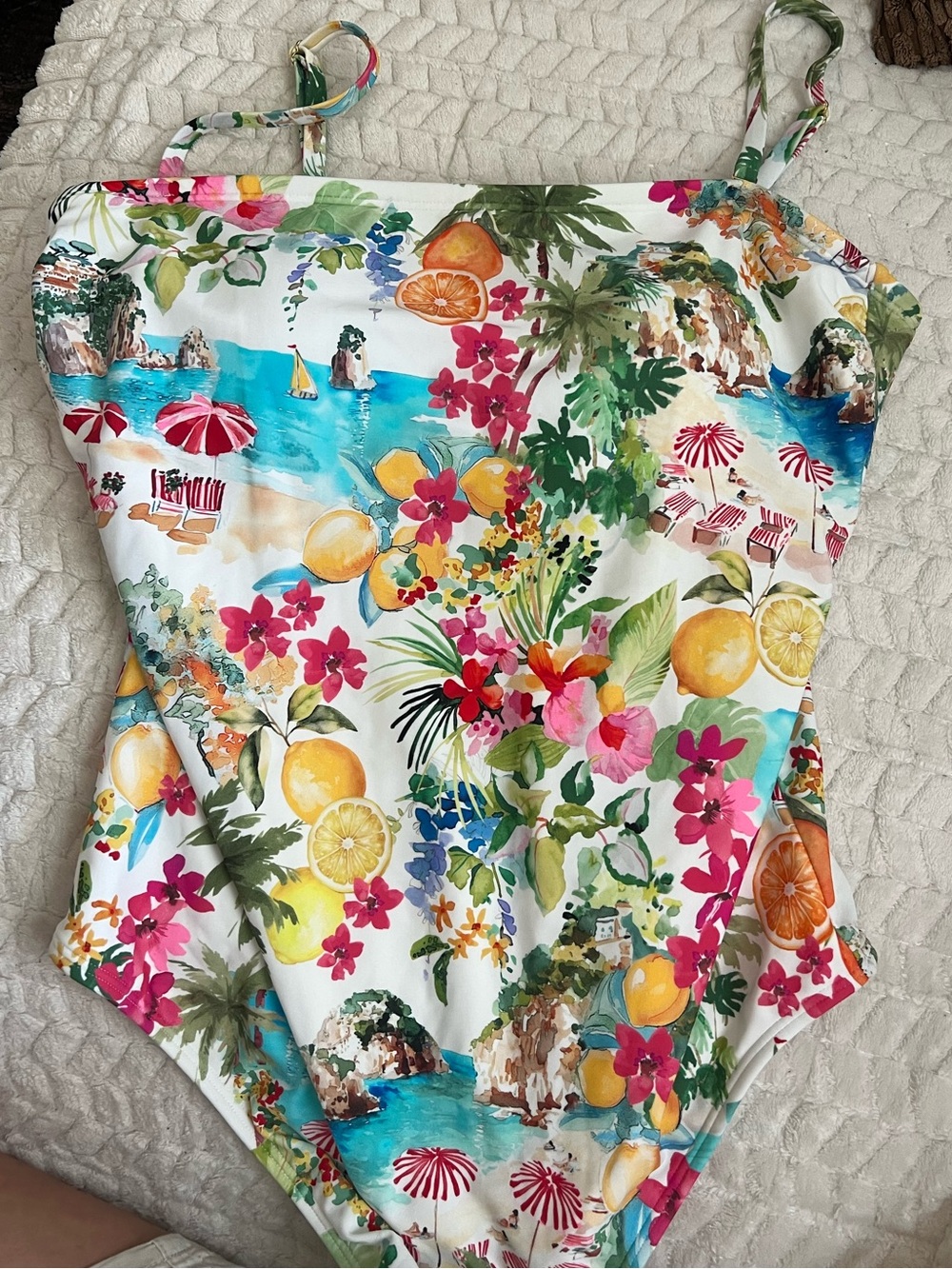 Girls' Tropical Floral One-Piece Swimsuit in Multi